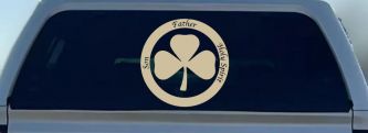 The Holy Trinity 3 Leaf Clover Christian Car or Truck Window Decal Sticker (Desert Sand)