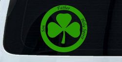 The Holy Trinity 3 Leaf Clover Christian Car or Truck Window Decal Sticker (Lime)