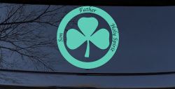 The Holy Trinity 3 Leaf Clover Christian Car or Truck Window Decal Sticker (Mint)