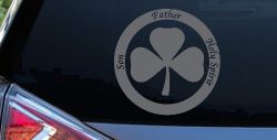 The Holy Trinity 3 Leaf Clover Christian Car or Truck Window Decal Sticker (Silver)