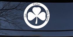 The Holy Trinity 3 Leaf Clover Christian Car or Truck Window Decal Sticker