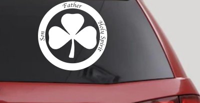 The Holy Trinity 3 Leaf Clover Christian Car or Truck Window Vinyl Decal Sticker
