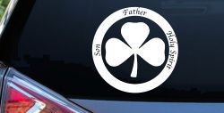 The Holy Trinity 3 Leaf Clover Christian Car or Truck Window Decal Sticker