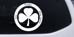 The Holy Trinity 3 Leaf Clover Christian Car or Truck Window Decal Sticker