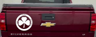 The Holy Trinity 3 Leaf Clover Christian Car or Truck Window Decal Sticker (White)