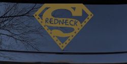 Super Redneck Country Car or Truck Window Decal Sticker (Gold)