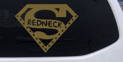 Super Redneck Country Car or Truck Window Decal Sticker (Gold)