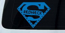 Super Redneck Country Car or Truck Window Decal Sticker (Sky Blue)