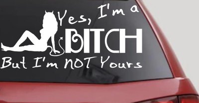 Yes I'm A Bitch But I'm Not Yours Funny Car or Truck Window Vinyl Decal Sticker