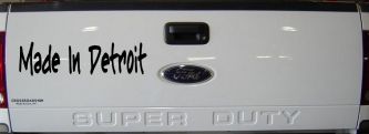 Made In Detroit Car or Truck Window Vinyl Decal Sticker (Black)