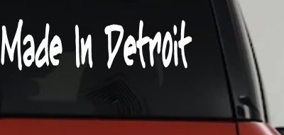 Made In Detroit Car or Truck Window Vinyl Decal Sticker