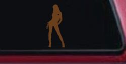 Sexy Police Woman Car or Truck Window Vinyl Decal Sticker (Copper)