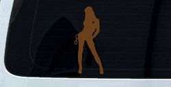 Sexy Police Woman Car or Truck Window Vinyl Decal Sticker (Copper)