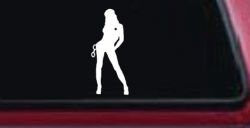 Sexy Police Woman Car or Truck Window Decal Sticker