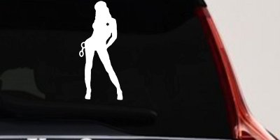 Sexy Police Woman Car or Truck Window Vinyl Decal Sticker