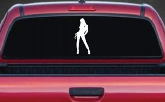 Sexy Police Woman Car or Truck Window Decal Sticker