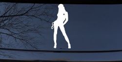 Sexy Police Woman Car or Truck Window Decal Sticker