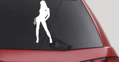 Sexy Police Woman Car or Truck Window Vinyl Decal Sticker