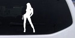Sexy Police Woman Car or Truck Window Decal Sticker