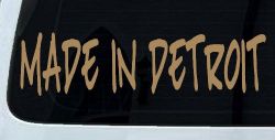 Made In Detroit Motor Sports Car or Truck Window Decal Sticker (Light Brown)