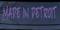 Made In Detroit Motor Sports Car or Truck Window Decal Sticker (Purple)