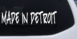 Made In Detroit Motor Sports Car or Truck Window Decal Sticker