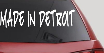 Made In Detroit Motor Sports Car or Truck Window Vinyl Decal Sticker