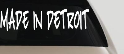 Made In Detroit Motor Sports Car or Truck Window Vinyl Decal Sticker