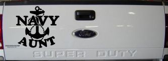 Navy Aunt Military Car or Truck Window Decal Sticker (Black)