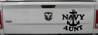 Navy Aunt Military Car or Truck Window Decal Sticker (Black)