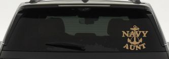Navy Aunt Military Car or Truck Window Decal Sticker (Light Brown)