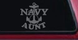 Navy Aunt Military Car or Truck Window Vinyl Decal Sticker (Silver)