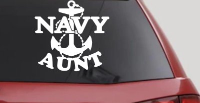 Navy Aunt Military Car or Truck Window Vinyl Decal Sticker