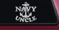 Navy Uncle Military Car or Truck Window Decal Sticker (Light Gray)