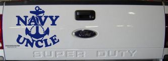 Navy Uncle Military Car or Truck Window Decal Sticker (Navy)