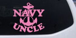 Navy Uncle Military Car or Truck Window Vinyl Decal Sticker (Pink)