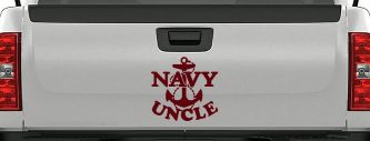 Navy Uncle Military Car or Truck Window Vinyl Decal Sticker (Purple Red)