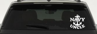 Navy Uncle Military Car or Truck Window Vinyl Decal Sticker (White)