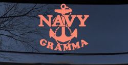 Navy Gramma Military Car or Truck Window Decal Sticker (Coral)