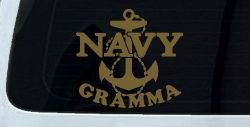 Navy Gramma Military Car or Truck Window Vinyl Decal Sticker (Gold)