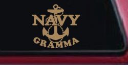 Navy Gramma Military Car or Truck Window Decal Sticker (Light Brown)
