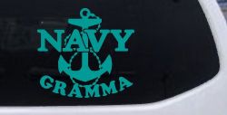 Navy Gramma Military Car or Truck Window Vinyl Decal Sticker (Turquoise)
