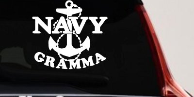 Navy Gramma Military Car or Truck Window Vinyl Decal Sticker