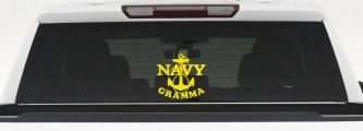 Navy Gramma Military Car or Truck Window Vinyl Decal Sticker (Yellow)
