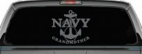 Navy Grandmother Military Car or Truck Window Vinyl Decal Sticker (Silver)