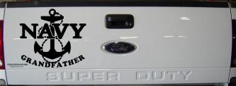 Navy Grandfather Military Car or Truck Window Decal Sticker (Black)