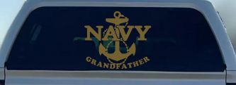 Navy Grandfather Military Car or Truck Window Decal Sticker (Gold)