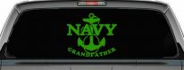 Navy Grandfather Military Car or Truck Window Decal Sticker (Lime)