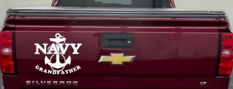 Navy Grandfather Military Car or Truck Window Vinyl Decal Sticker (White)