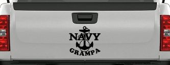 Navy Grampa Military Car or Truck Window Decal Sticker (Black)
